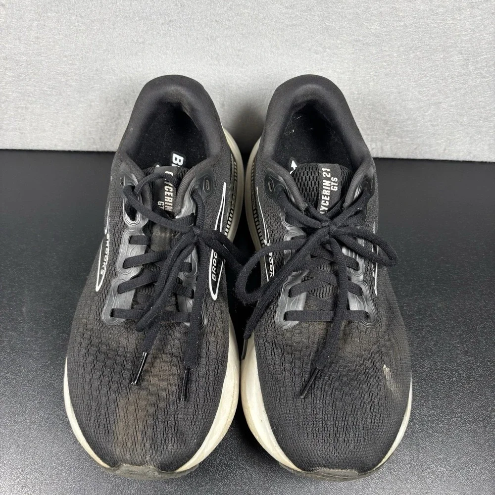 Brooks Glycerin GTS 21 Running Shoes Sneakers Womens Size 9D Wide Black‎ White